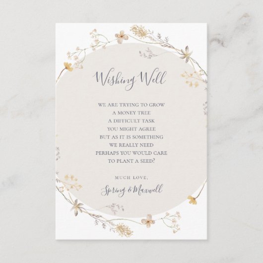 Spring Wildflower | Witte weddenschappen Informatiekaartje (Voorkant)