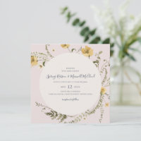 Spring Wildflower Wreats blush Square Wedding