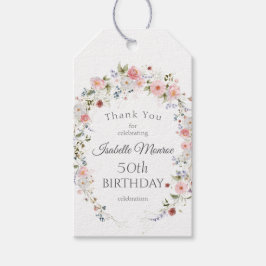 Spring Wildflowers 50th Birthday Thank You Cadeaulabel