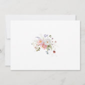 Spring Wildflowers Arch Roze Witte Huwelijk RSVP Save The Date (Achterkant)
