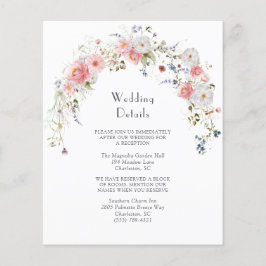 Spring Wildflowers Arch Roze Witte Trouwdetails