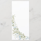 Spring Wildflowers Blauw Groen Huwelijk Menu (Achterkant)