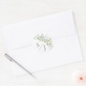 Spring Wildflowers Blauw Groen Huwelijk Ronde Sticker (Envelop)