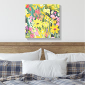 Spring Wildflowers | Bloemen Waterverf schilderij Canvas Afdruk (Insitu (Slaapkamer))