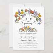 Spring Wildflowers Boho Baby shower Neutraal Kaart (Voorkant)