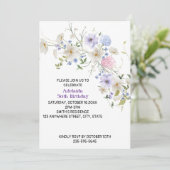 Spring Wildflowers Boho Paarse roze bloemen Kaart (Staand voorkant)