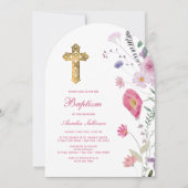 Spring Wildflowers Boog Doop Kaart (Voorkant)