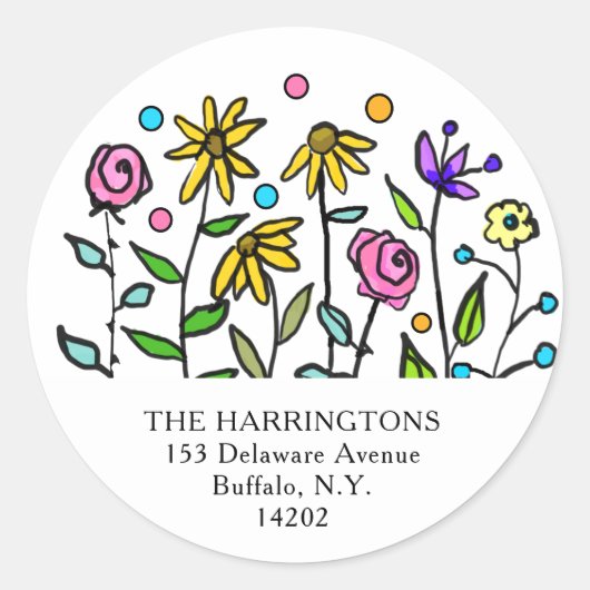 Spring Wildflowers Floral Return Address Label (Voorkant)