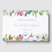 Spring Wildflowers Huwelijk Echte Folie Gastenboek (Voorkant)