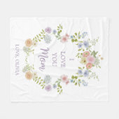  Spring Wildflowers | Ik hou van je, mama Fleece Deken (Voorkant (Horizontaal))