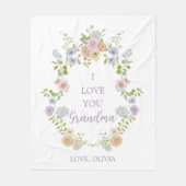  Spring Wildflowers | Ik hou van je, oma Fleece Deken (Voorkant)