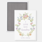  Spring Wildflowers | Ik hou van je, oma Magneet (Voorkant / Achterkant)