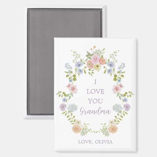  Spring Wildflowers | Ik hou van je, oma Magneet (Voorkant / Achterkant)