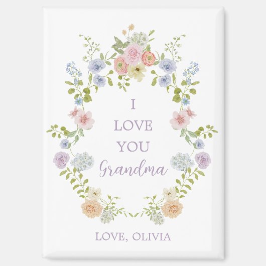  Spring Wildflowers | Ik hou van je, oma Magneet (Voorkant)