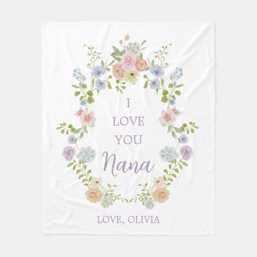  Spring Wildflowers | Love You Nana Fleece Deken (Voorkant)