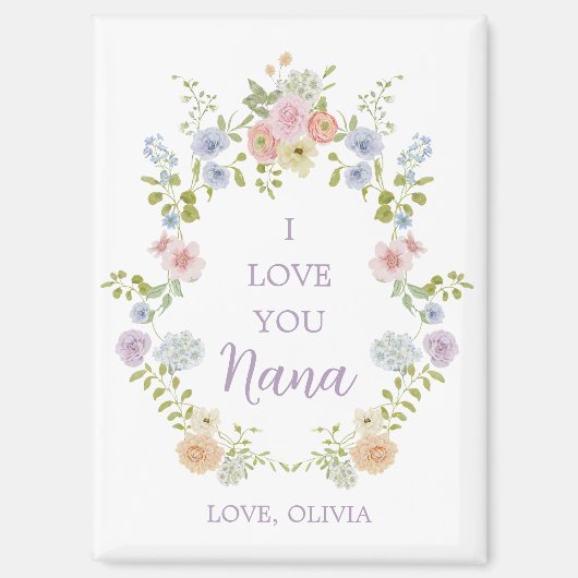  Spring Wildflowers | Love You Nana Magneet (Voorkant)
