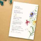 Spring Wildflowers Modern Boho Rustiek Huwelijk Kaart