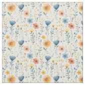 Spring Wildflowers op Off White Stof (Swatch)
