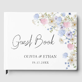 Spring Wildflowers Purple Pink Wedding Gastenboek