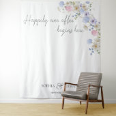 Spring Wildflowers Purple Pink Wedding Wandkleed (In situ)