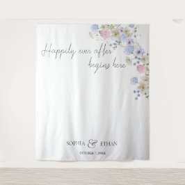 Spring Wildflowers Purple Pink Wedding Wandkleed