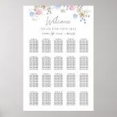 Spring Wildflowers Purple Wedding Seating Chart Poster (Voorkant)