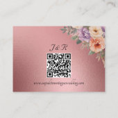 Spring Wildflowers, QR Code - Rose Gold Informatiekaartje (Achterkant)