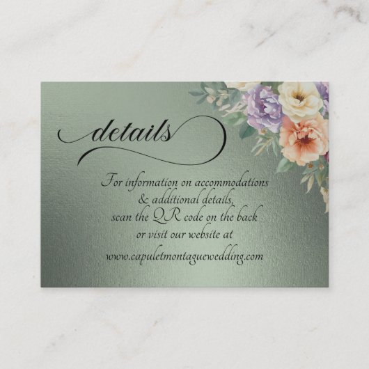 Spring Wildflowers, QR Code - Sage Informatiekaartje (Voorkant)