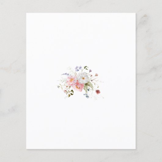 Spring Wildflowers Roze Wit Huwelijk Details (Achterkant)