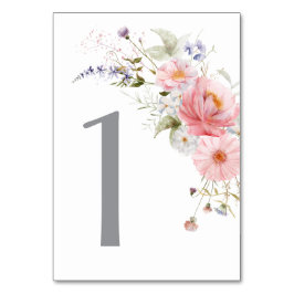 Spring Wildflowers Roze Wit Huwelijk Kaart