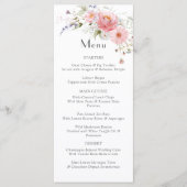 Spring Wildflowers Roze Wit Huwelijk Menu (Voorkant)