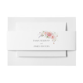 Spring Wildflowers Roze Wit Huwelijk Uitnodigingen Wikkel