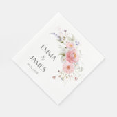 Spring Wildflowers Roze Witte Trouwservetten Servet (Hoek)