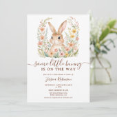 Spring Wildflowers Schattige Bunny Easter Baby sho Kaart (Staand voorkant)