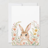 Spring Wildflowers Schattige Bunny Easter Baby sho Kaart (Achterkant)