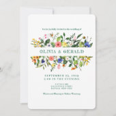 Spring Wildflowers Watercolor Wedding Invitation  Kaart (Voorkant)