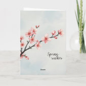 Spring Wishes – Cherry Blossom Greeting Card Kaart (Achterkant)
