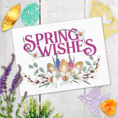 Spring Wishes Floral Eggs Pagan Equinox Briefkaart