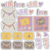 Spring With Love Envelopes and Hearts Sticker (Voorkant)