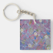 Spring Wonderland Bloemen Acryl Vierkante Sleutelh Sleutelhanger (Voorkant)