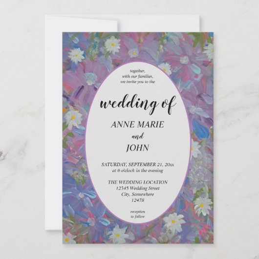 Spring Wonderland Floral bruiloft uitnodiging (Voorkant)