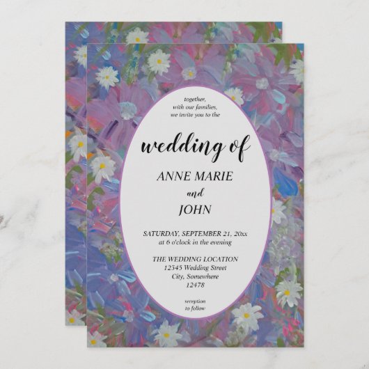 Spring Wonderland Floral bruiloft uitnodiging (Voorkant / Achterkant)