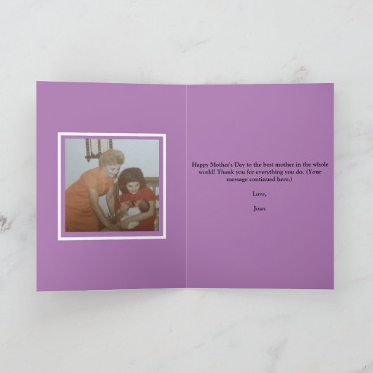 Spring Wonderland Floral Foto Moederdag Kaart (Binnen)