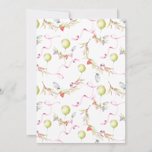 Spring Woodland Animals Baby shower per mail (Achterkant)