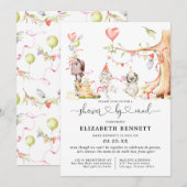 Spring Woodland Animals Baby shower per mail (Voorkant / Achterkant)