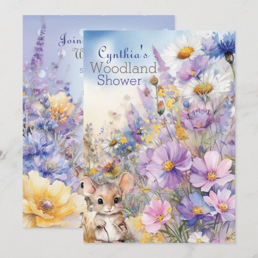 Spring Woodland Douche uitnodiging (Voorkant / Achterkant)