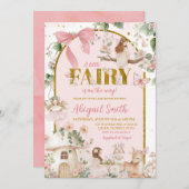 Spring woodland fairy baby shower invitation kaart (Voorkant / Achterkant)