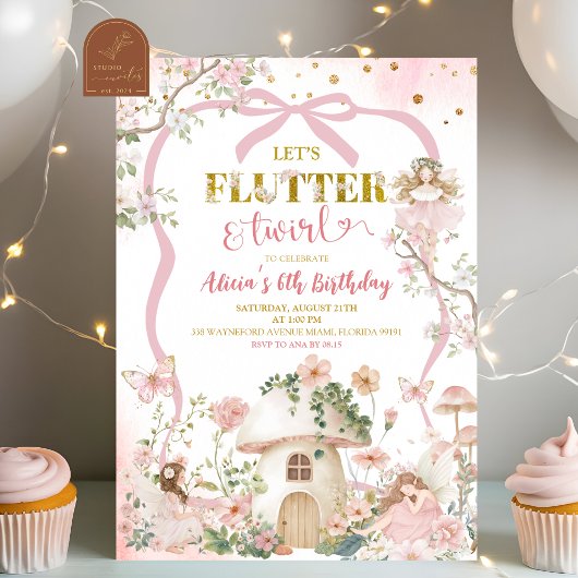 Spring woodland fairy flutter and twirl birthday kaart