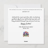 Spring Woodland muzikant paashaas fantasy kunst Feestdagenkaart (Achterkant)