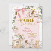 Spring woodland tea party fairy birthday kaart (Voorkant)